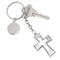 Contemporary Home Living 4.75" Open Cross Design Stainless Steel Key Chain